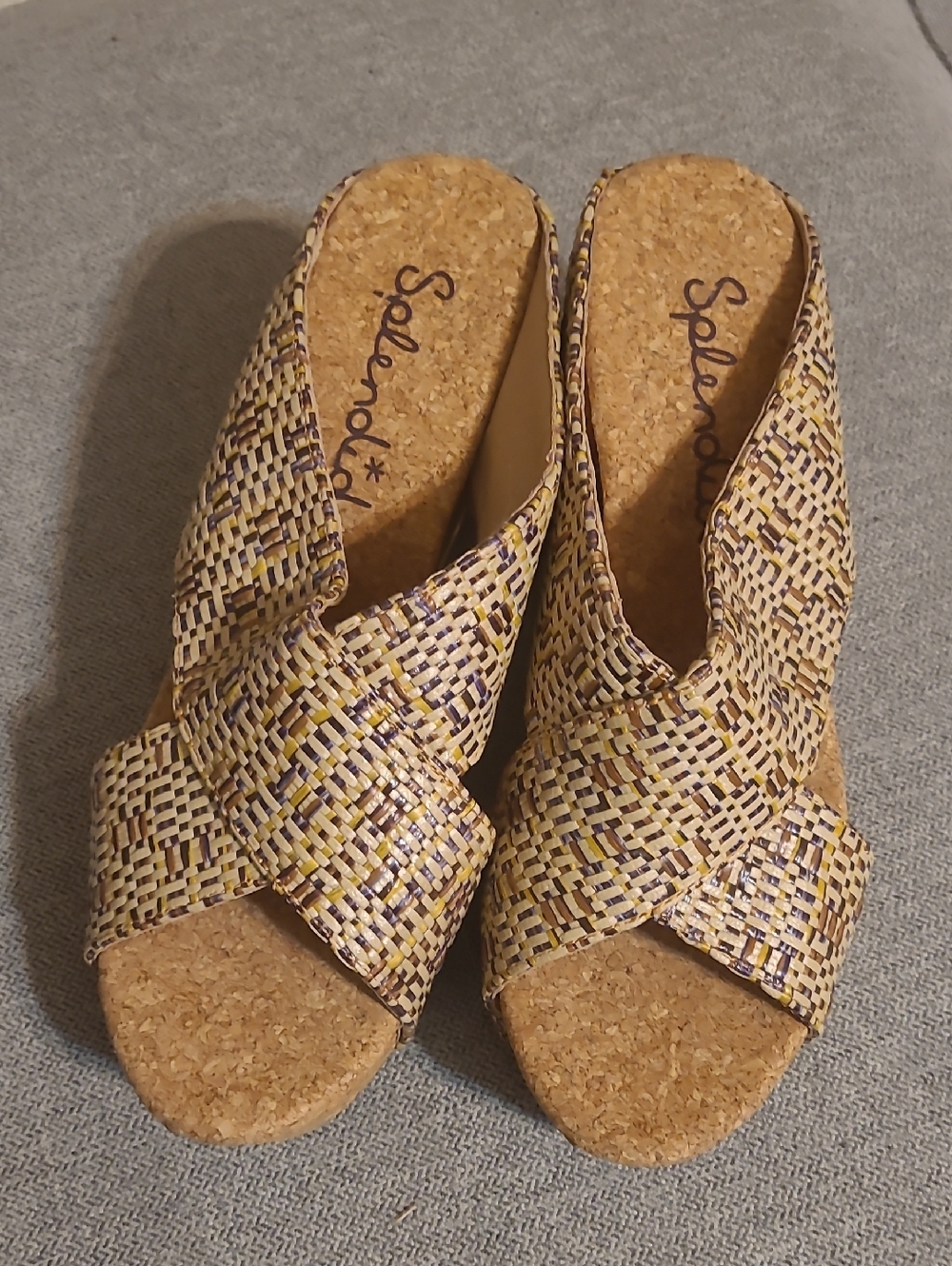 Raffia and Cork Wedge